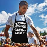LINEN CLOSET BBQ Apron for Men Funny Grilling Apron with 2 Pockets, Polycotton view 3