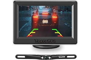 Backup Camera Kit, Rear View Backup Camera, VECLESUS VM1 1080P 4.3” Car Monitor with HD Backup Camera for Cars, Pickups, Truc