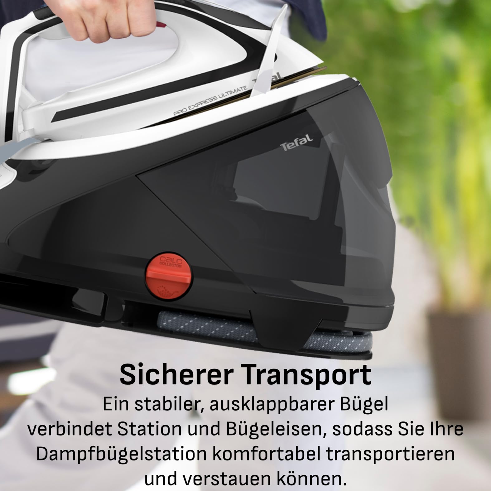Tefal Pro Express Ultimate Dampfbügelstation, starker 8-Bar-Druck, Dampfstoß: 520 g/Min., 1,9 L Wassertank, Antikalk-Kollektor, Anti-Tropf-System, Bügeleisen Dampfstation, schwarz/weiß, GV9550 6