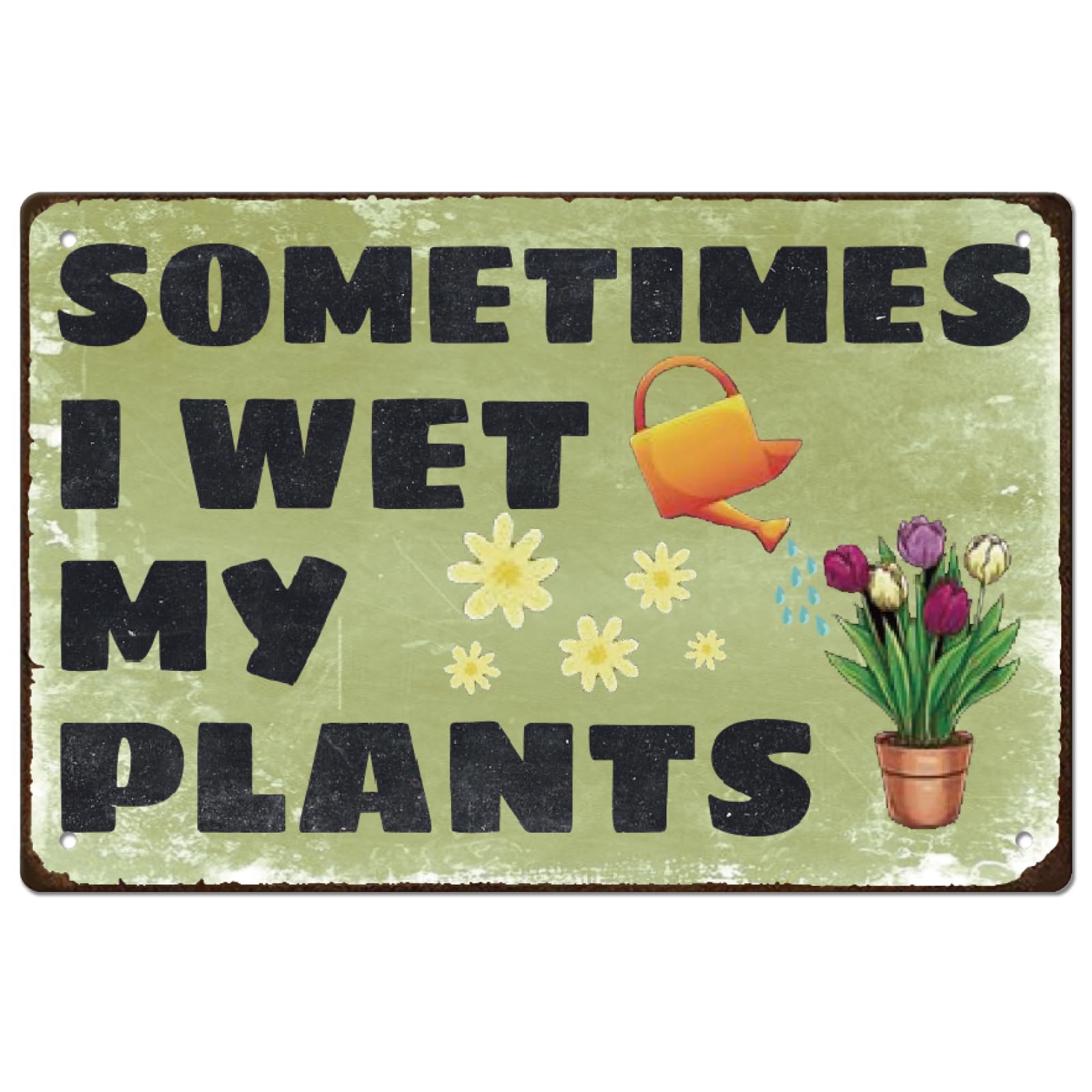SUPERDANT Garden Metal Signs Sometimes I Wet My Plants Tin Signs Garden Wall Plaques Flower Poster for Home Outdoor Bedroom Living Room Man Cave Vintage Decor