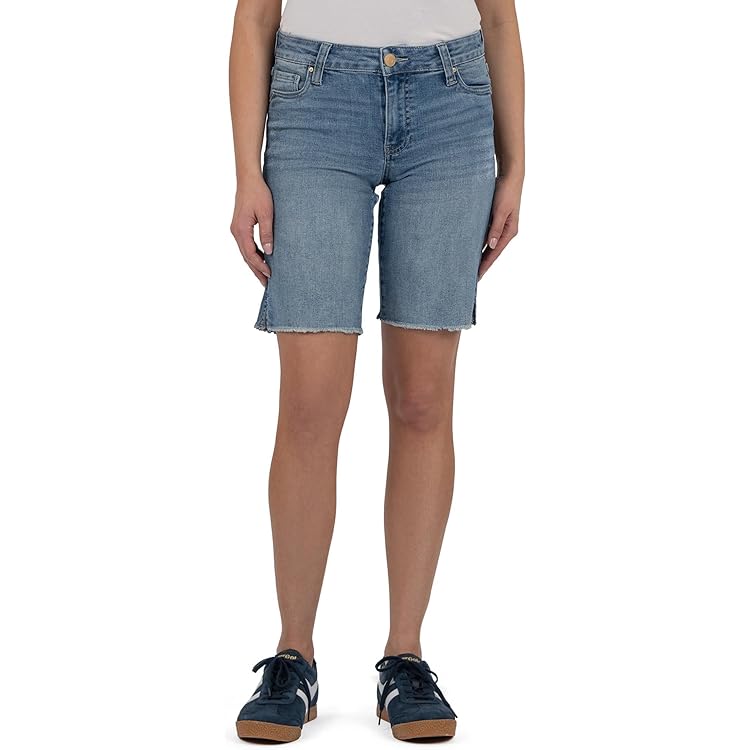 (取寄) カット フロム ザ クロス レディース ナタリー バック ポケッツ KUT from the Kloth women NATALIE BERMUDA-REGULAR BACK POCKETS Humility With Dark Base Wash KUT from the Kloth Natalie Bermuda-Regular Back Pockets Ferocious