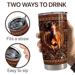 SANDJEST Horse Tumbler 20oz Stainless Steel