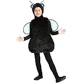 Kids Black Fly Costume - Tunic with Detachable Wings and Headpiece,