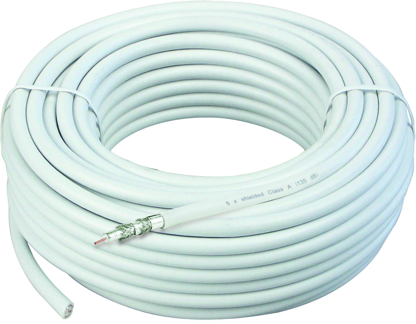 Schwaiger Coaxial Installation Cable 25 m 4-Way 135 dB White