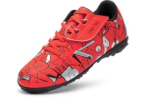 DREAM PAIRS Boys Girls Indoor Turf Soccer Cleats Lace Up Athletic Youth Futsal Football Casual Shoes for Little/Big Kid