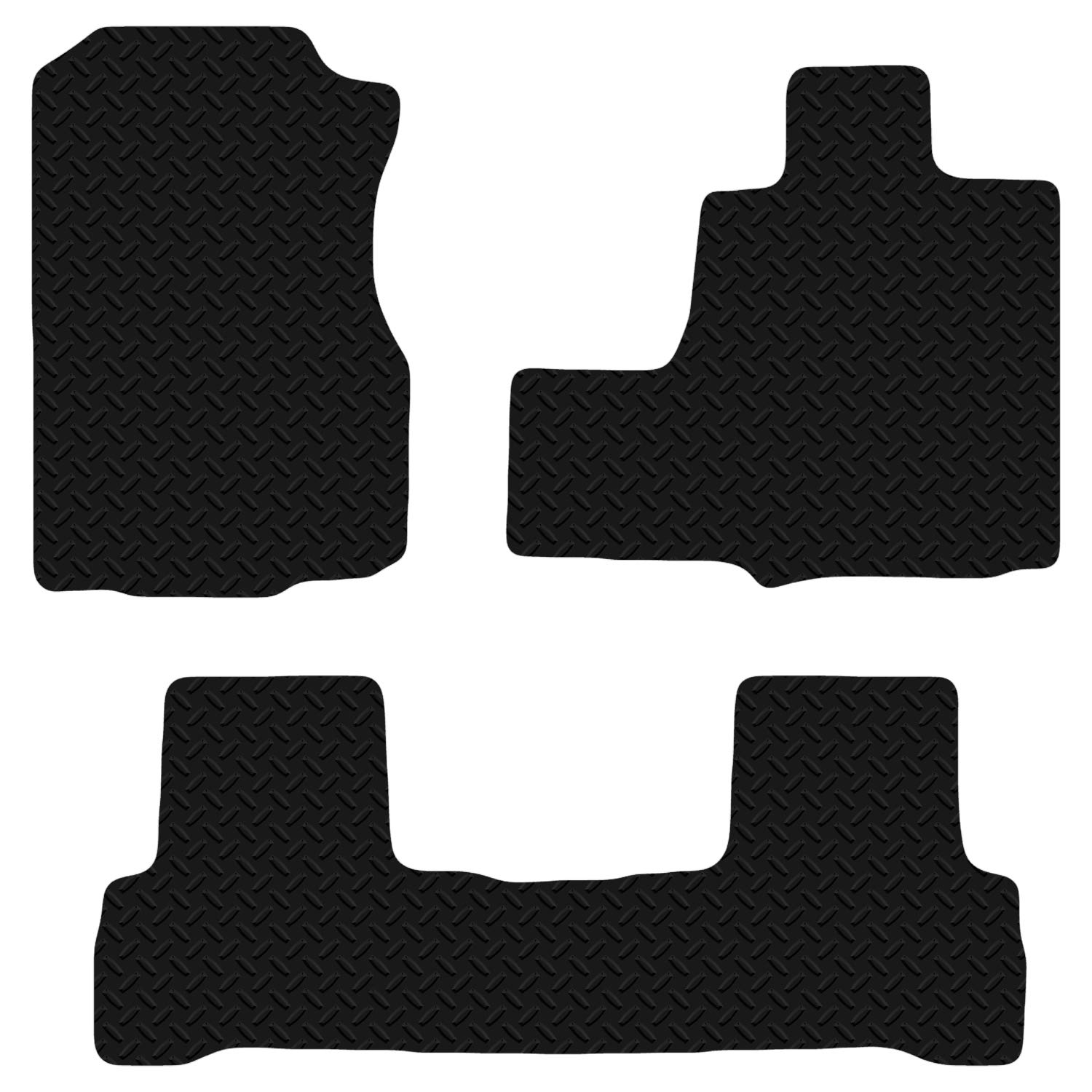 Carsio Car Mats 3pc Set For Honda CRV 2006-2012 Automatic Tailored Fit Rubber Floor Mat Complete Accessory Black Custom Fitted - Anti-Slip Backing, Heavy Duty & Waterproof