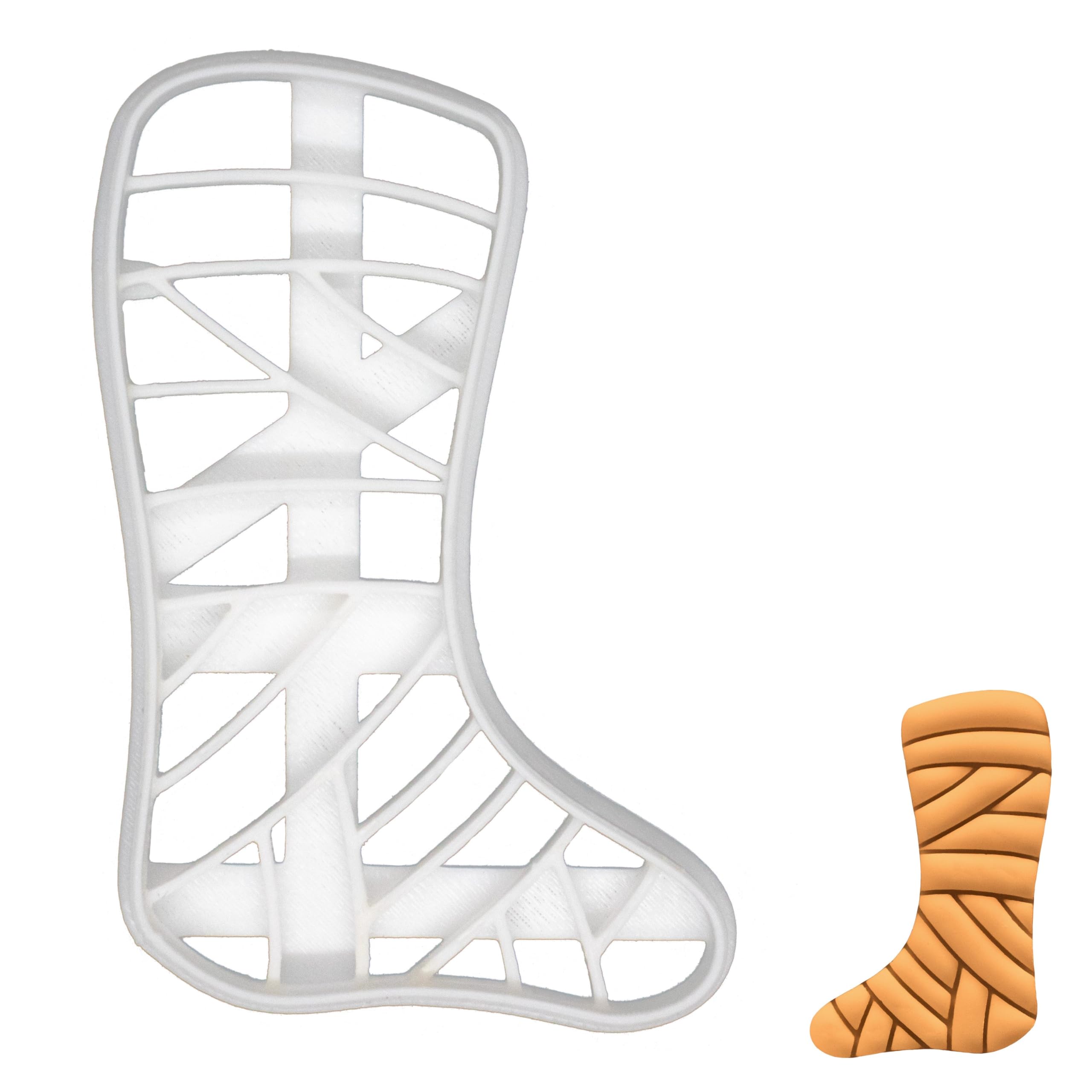 BAKERLOGY Leg Cast Cookie Cutter - Detailed Biscuit Cutter Design for Baking and Crafts, Ideal on Fondant, Dough, Clay