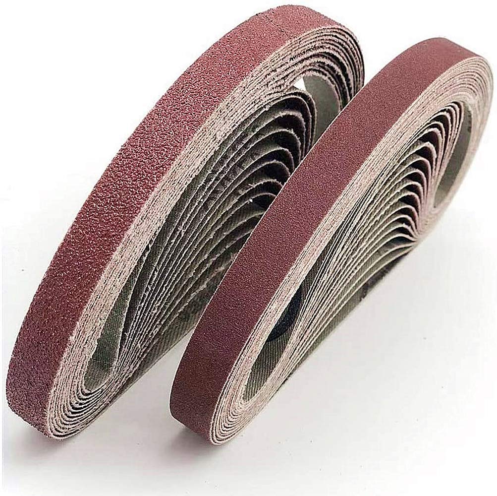 FEIHU Sanding Belts 13x457 mm.Aluminum Oxide Sanding Belt Assorted.Each 6X 40/80/120/180/320.Sanding Belt Set, for Belt Sander (30 Pieces) โ image 1