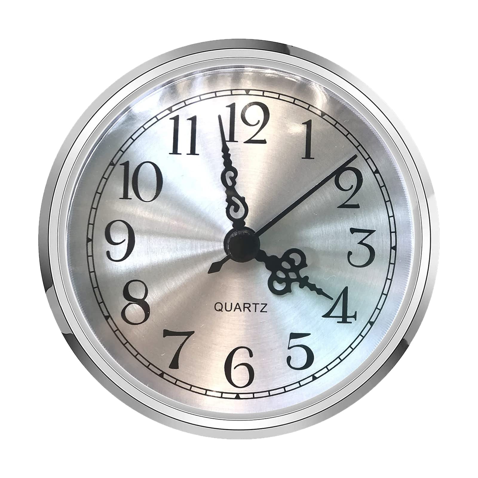 Photo 1 of Mini Round Clock Insert 3-1/2 Inch (90 mm),Carkio Gold Quartz Clock Insert with Arabic Numeral Gold Dial Gold Tone Bezel Fit-up Movement Miniature Clock,Fit 3.0 inch (78 mm) Diameter Hole (Sliver)