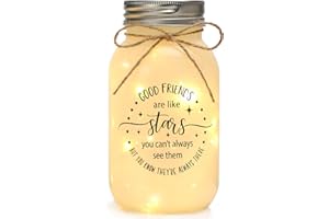Maracco Christmas Best Friends Gifts for Women, Mason Jar Night Lights for Friend, BFF, Coworker, Friendship Gifts Friends Birthday Gifts for Women (30oz)