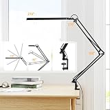 SKYLEO Desk Lamp LED 5 Color Modes 11 Brightness Levels Swing Arm 12W Black view 4