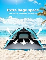 Glymnis Large Pop Up Beach Tent 4-6 Persons Instant Sun Shelter UV Protection view 5