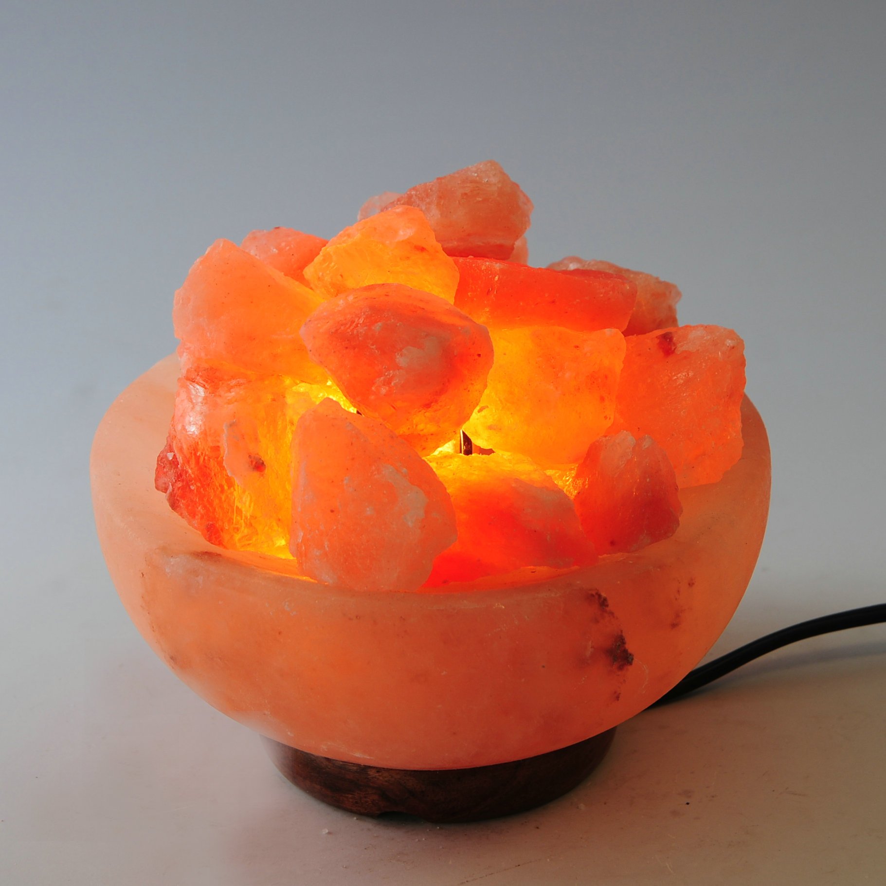 Large 7" Salt Lamp Himalayan Fire Bowl Rock Crystal Lamp With Dimmer