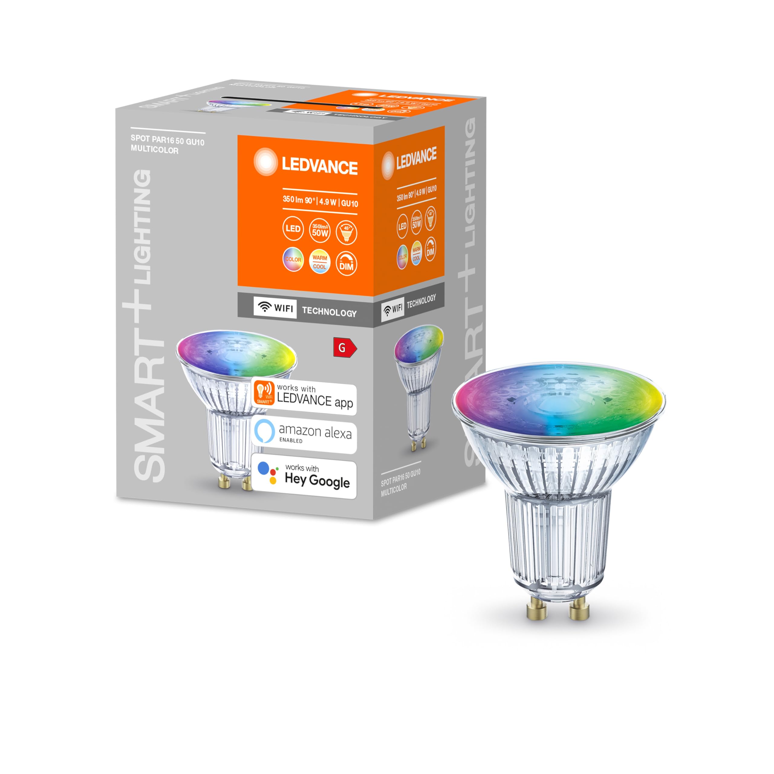 LEDVANCE LED Reflector lamp | GU10 | RGBW | 2700…6500 K | 5W=50 | not Relevant | SMART+ WiFi SPOT GU10 Multicolour