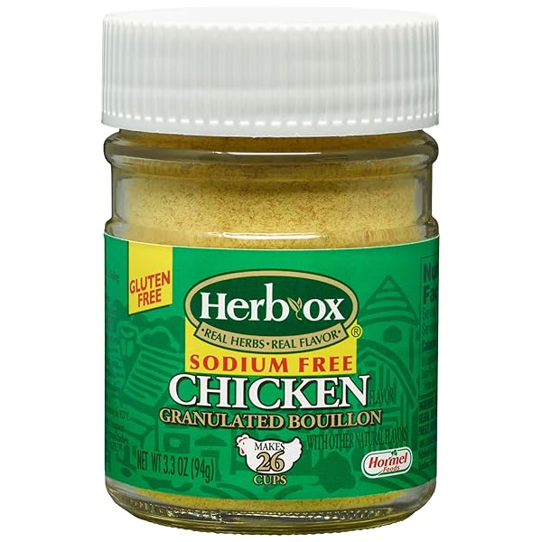 HERB-OX CHICKEN GRANULATED BOUILLON, SODIUM FREE, 3.3 OUNCE