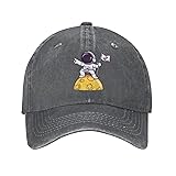 Cute Astronaut Holding Flag on Moon Unisex Vintage