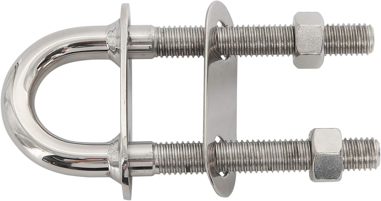 NovelBee 2Pack 1/2 Stock Stainless Steel Stern Bow Eye U Bolt with