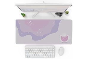 Pixio Mouse Pads - 36 x 16 inch XXL Cozy Cat Purple Multifunctional Large Desk Mats for Gaming, Office, Desktop Anti-Slip Waterproof Washable Computer Mouse Mat