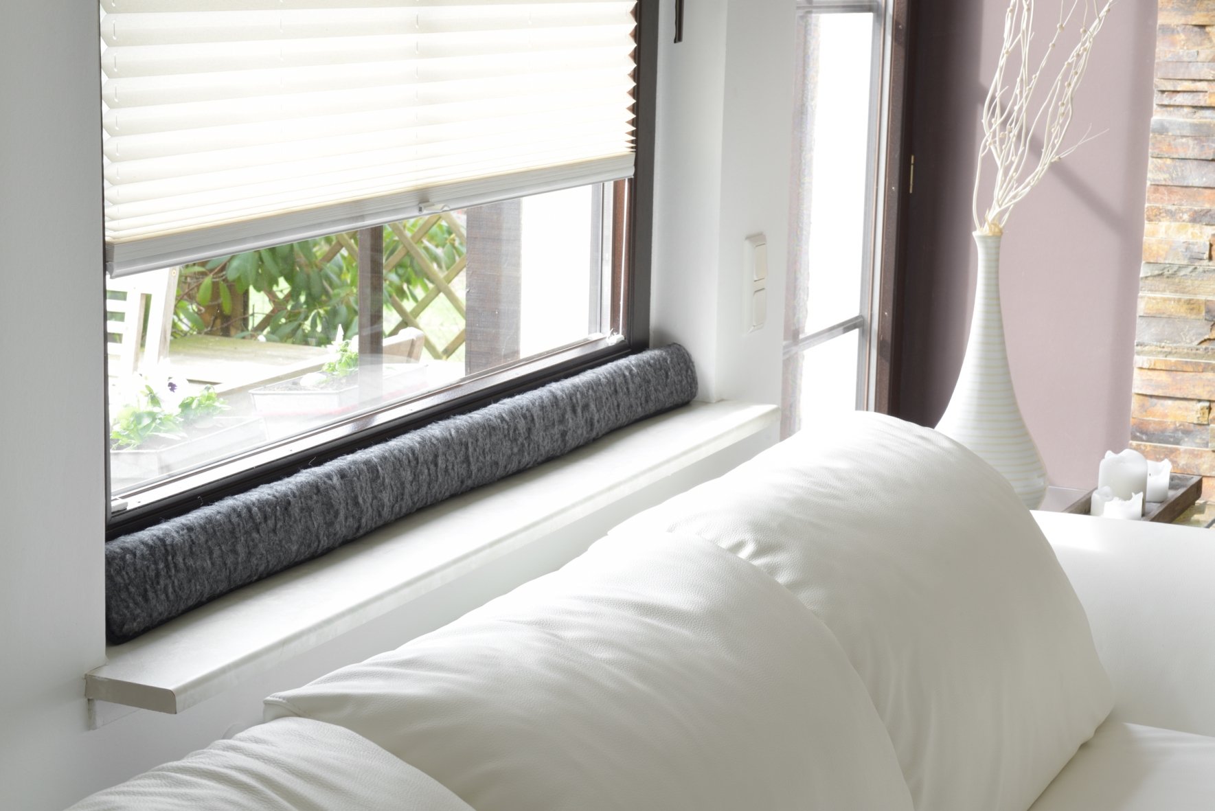 K. & N. Schurwolle 551 New Wool Draught Excluder for Windows 100 cm Anthracite