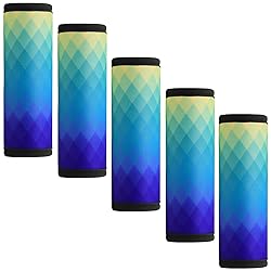 Gowraps 5 Pack Neoprene Luggage Handle Wraps Bright