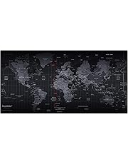 Cmhoo, tappetino XL per mouse e PC, di grandi dimensioni, adatto per giochi al computer 90x40 Map