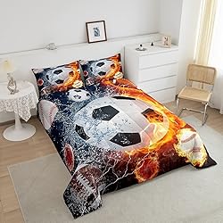 Erosebridal Boys Soccer Bedding Set Football Sports