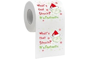 HOMYTHE Funny Christmas Toilet Paper, Christmas Bathroom Decorations, 200 Sheets Holiday Toilet Papers Home Decor, Novelty White Elephant Gag Gifts for Xmas Stocking Stuffers Party Supplies