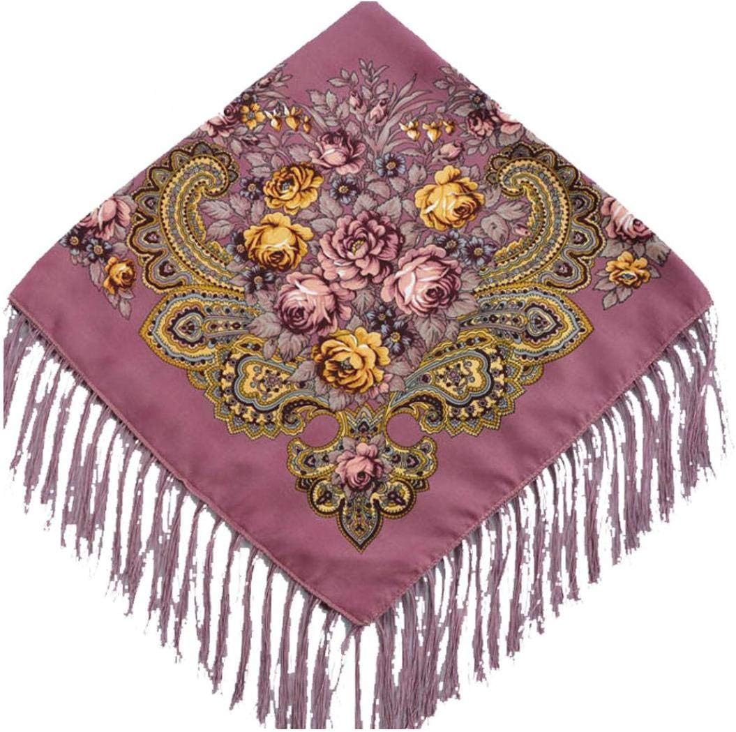 Women Scarf With Tassel Decoration Large Square Shawl Multiuse Head Hair Wrap Boho Style Shawl For Ladies