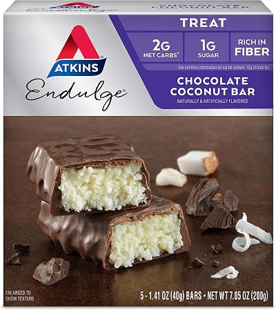 Atkins Endulge Bar Chocolate Coconut 5 Pack 7 Oz