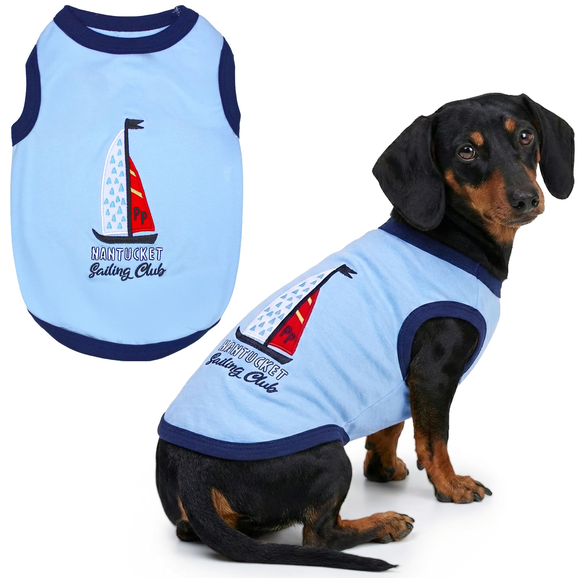 Parisian Pet Sailing Club Dog Cat Clothes Tee Shirts Dog T-Shirt, XL