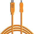 Tether Tools TetherPro USB-C to USB 2.0 Mini-B 8-Pin Cable | for Fast Transfer and Connection Between Camera and Computer | High Visibility Orange | 15 Feet (4.6 m