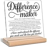 Inspirational Gifts for Coworker, Difference Maker Definition Acrylic Plaque Sign, Thank you Gifts, Therapist Gifts for Boss, Leader, Employee, Manager and Mentor, Office Home Decor for Desk