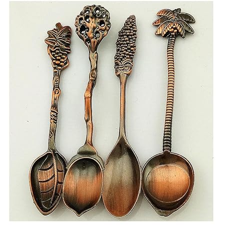 SQL Coco cucharas de mesa creativa uva Mora set 4pcs cucharadas café vintage . red bronze