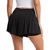 FitsT4 Sports Womens Swim Shorts High Waisted Board Shorts Flowy Swim Skirt UPF50+ Bathing Swimsuit Bottoms with Liner