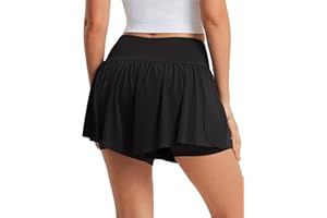 FitsT4 Sports Womens Swim Shorts High Waisted Board Shorts Flowy Swim Skirt UPF50+ Bathing Swimsuit Bottoms with Liner