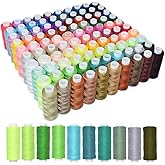 Sewing Thread Kit 100 Color All Purpose Polyester Thread kit 250 Yards Each Spool for Quilting Embroidery Thread Kit Hand and