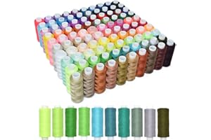 Sewing Thread Kit 100 Color All Purpose Polyester Thread kit 250 Yards Each Spool for Quilting Embroidery Thread Kit Hand and