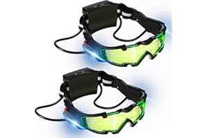 LEIFIDE 2 Pair Night Vision Goggles Night Mission Light up Goggles Kids Camping Gear Gadgets for Kids Hunting Gear for Boys Girls Role Play Costume Party Gift