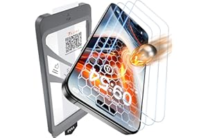 TAURI 3 Pack for iPhone 16 Pro Max Screen Protector, 3 Pack Tempered Glass Film + 1 Dust Free Easy Installation Tool, [9H+ Ha