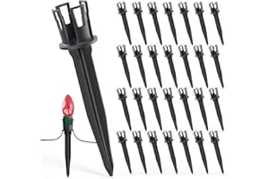 MINETOM 100-Pack Christmas Light Yard Stakes, 5.5 Inch Lighting Stakes for C7 C9 Christmas Lights Outdoor, Universal Yard Stakes for Outdoor Holiday Lights Use on Garden Lawn Patio Pathway Walkway – Black