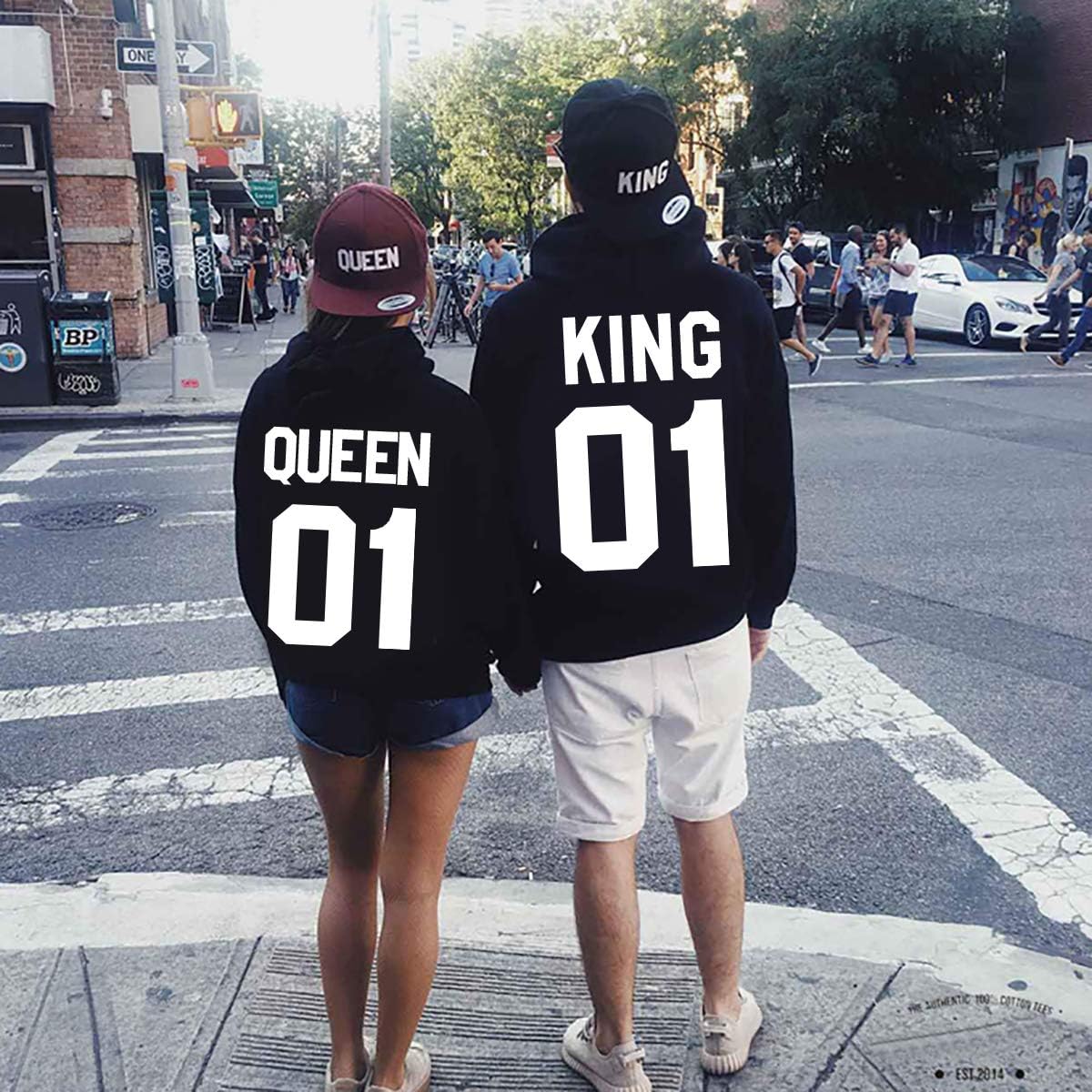 Yooh Design King /& Queen Matching Couple Hoodie His /& Hers Hoodies-1 Pcs