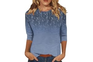 YUTANRAL Women's 3/4 Length Sleeve Tops 2024 Trendy Dressy Casual Summer Tops Blouses Cute Graphic Basic Tees Comfy Tunic