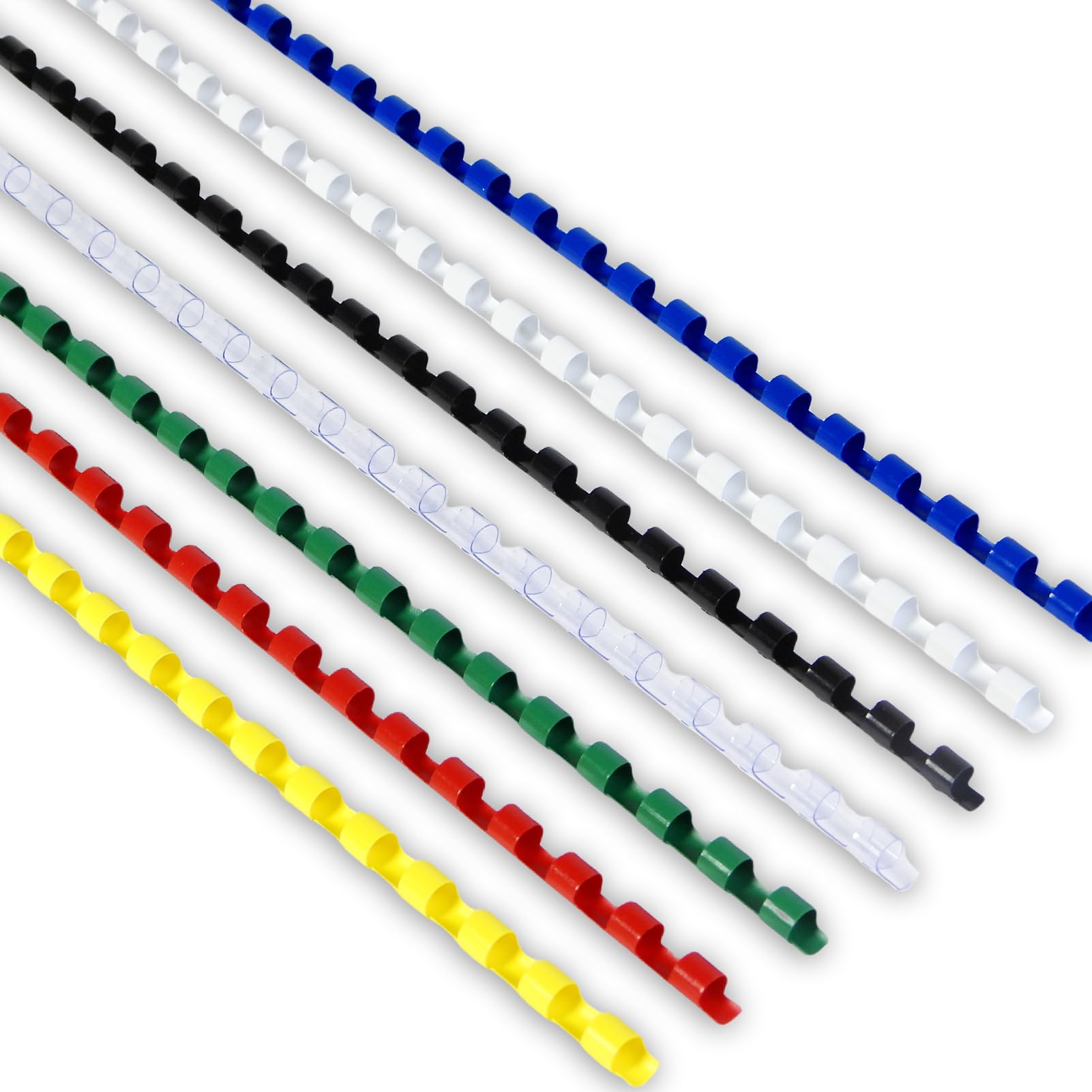 RAYSON Plastic Binding Combs, 20 Sheets, 6mm, Colourful, 21 Rings, A4, Box of 100