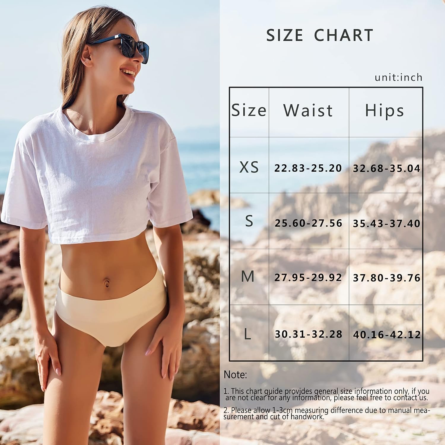 FINETOO Seamless Underwear for Women High Waisted Bikini Panties No Show Invisible Cheeky Stretch Pack of 6 at  Women’s Clothing store