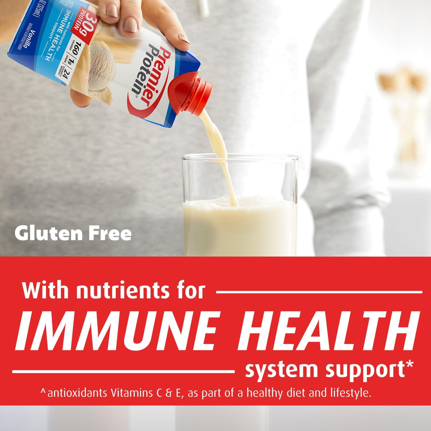 Premier Protein Shake, Vanilla, 30g Protein, No Added Sugar, 24 Vitamins & Minerals to Support Immune Health, 11 fl oz, 12 Pack (Packaging May Vary)