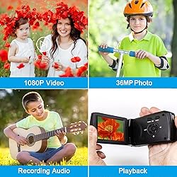 Heegomn Video Camera Camcorder HD 2.7K 36MP Video