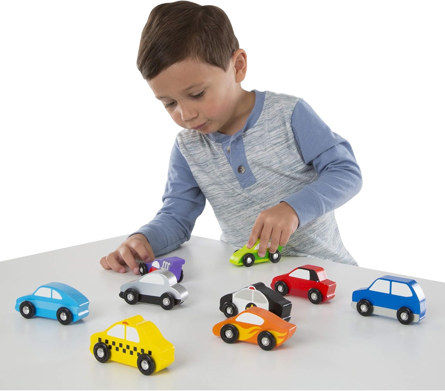 melissa and doug wooden car set