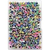 INSPIRELLE 300 Pieces 6mm Mixed Color Round Resin Turkish Evil Eye Beads for for Jewelry Bracelet Craft Making