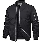 Cotrasen Mens Bomber Jacket Fall Winter Warm Windbreaker Casual Full Zip Padded Coats with Pockets