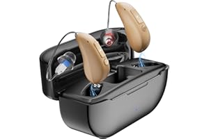 WLU Rechargeable Hearing Aids for Seniors with Hearing Loss, OTC Hearing Aids Hearing Amplifiers for Seniors with Noise Cancellation and Volume Control, Clear Sound Audífonos Para Sordos, Beige